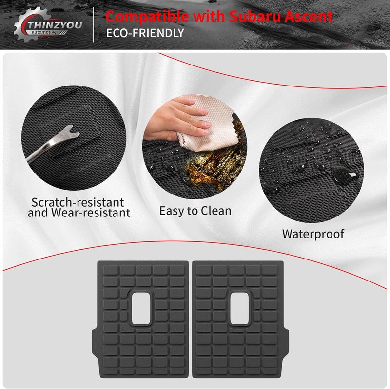 Thinzyou Kick Mats Protector Compatible with 2019-2025 2026 Subaru Ascent Back Seat Cover Protector TPE All Weather Backrest Mats 2024 Ascent Accessories (Fit 7 Seats, 2nd Row Backrest Mats) - Image 4